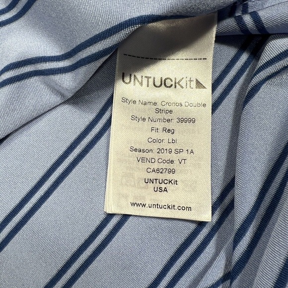 Lot Of 2 UNTUCKit Polo Shirt Men’s XXL 2XL Green Blue Stripes Golf Performance - Picture 12 of 14